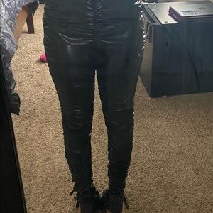 Leather Stacked Pants (xs)